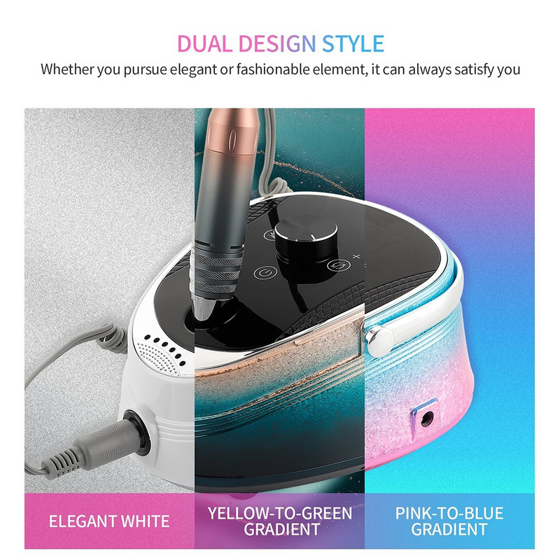 35000PRM elektrinė nagų gręžimo mašina belaidžio frezavimo gręžimo antgalių rinkinys manikiūro gelio valikliui, pedikiūro dildei su pėdos pedalu