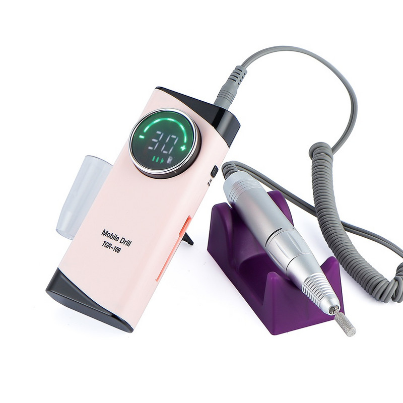 Mașină de găurit unghii 30000 RPM cu afișaj LCD HD Dispozitiv reîncărcabil de găurit unghii Exfoliere portabilă pentru îndepărtarea unghiilor cu zgomot redus