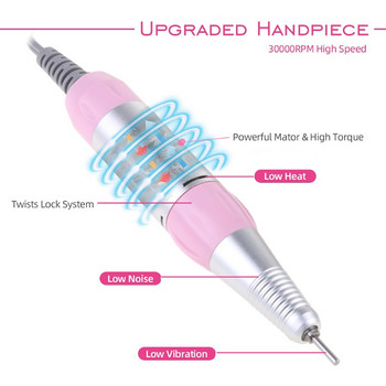 Ръчна машина за бормашина за нокти 30000 об./мин. Професионална бормашина за нокти Електрическа пила за нокти Комплекти за оформяне на ноктите Полиращи гел нокти