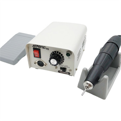 65 W-os manikűrgép Strong 90 Control Box 35000RPM Black Strong 102L Mikromotoros fogantyú elektromos körömfúró készlet