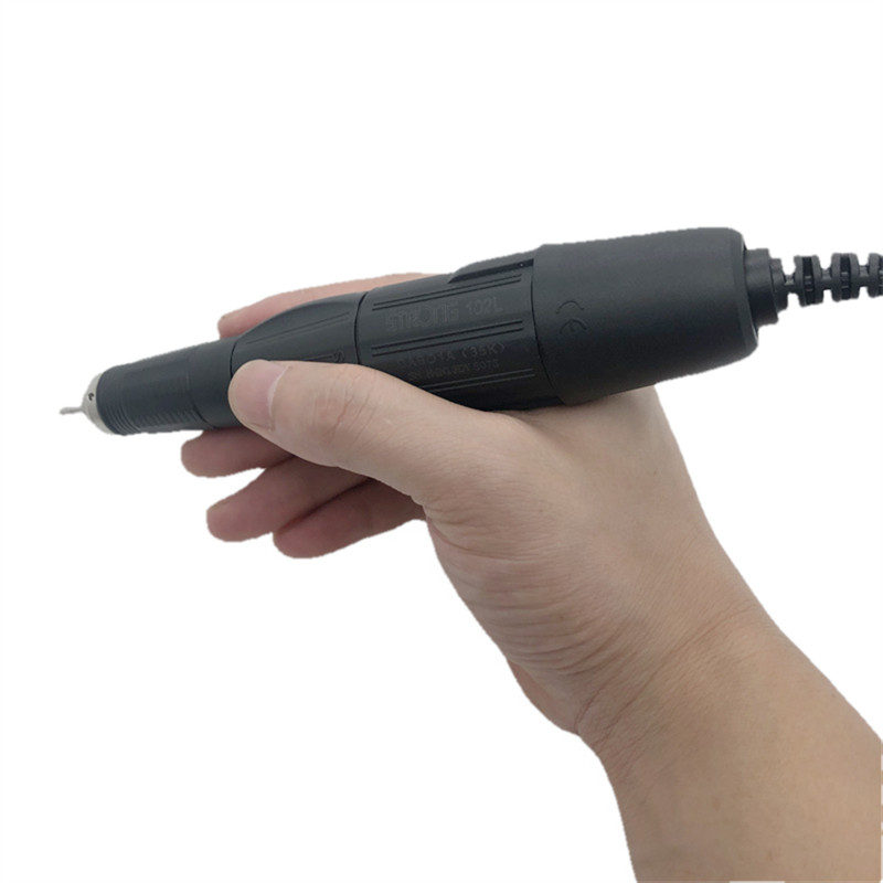 65 W-os manikűrgép Strong 90 Control Box 35000RPM Black Strong 102L Mikromotoros fogantyú elektromos körömfúró készlet