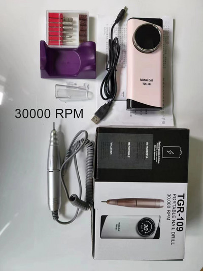 Pilă de unghii cu acumulator, electrică, reîncărcabilă, mașină profesională de găurit unghii, 35000 RPM Ponceuse Ongle Electrique Professionnel