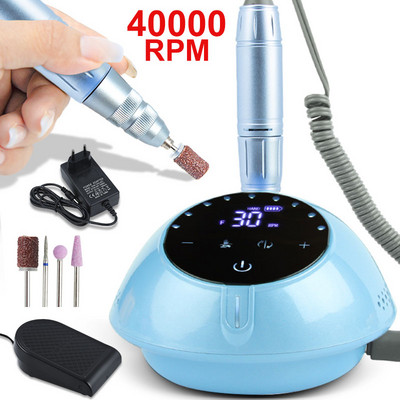 Нова машина за маникюр с бормашина за нокти 40000 RPM с HD дисплей Електрическа бормашина за нокти фреза Високоскоростна машина за полиране на нокти Шлифовъчна машина