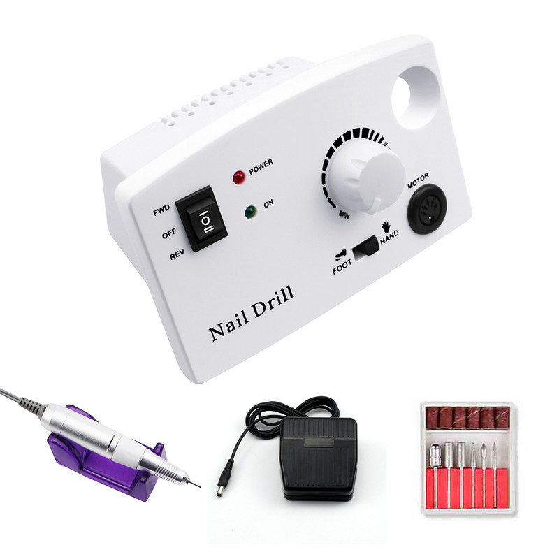 35W 35000RPM JD700 Pro Echipament electric pentru mașină de găurit unghii Pile pentru manichiură Pedichiură Nail Art Drill Pen Set de instrumente