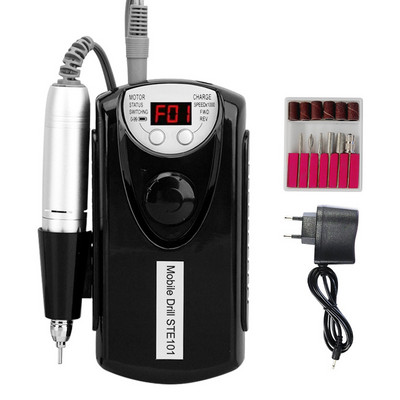 Mașină electrică portabilă de găurit unghii, 30000 rpm, reîncărcabilă pentru mașină de manichiură Freze Instrument de salon de unghii cu burghie