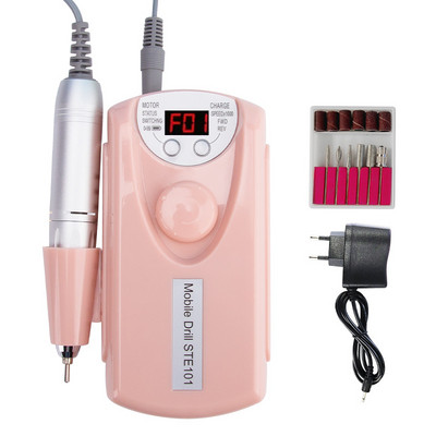 Mașină electrică portabilă de găurit unghii, 30000 rpm, reîncărcabilă pentru mașină de manichiură Freze Instrument de salon de unghii cu burghie