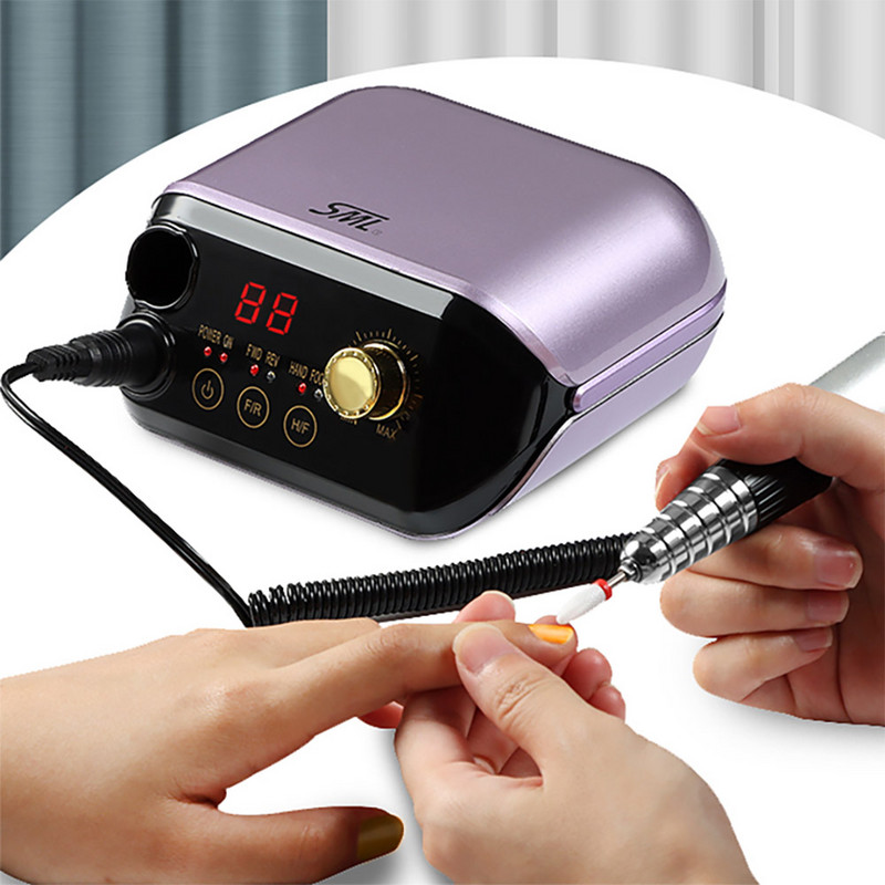 Slefuitor de unghii profesional 35000 rpm Burghiu electric pentru unghii Strung Mașină de birou Moara pentru șlefuit de unghii Manichiură Echipamente pentru arta unghiilor