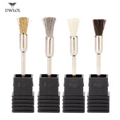 1 vnt. vario nagų antgalio valymo šepetėlis nešiojamas elektrinis manikiūro gręžtuvas varinė viela / plieninė viela / vilnos plaukų grąžtas