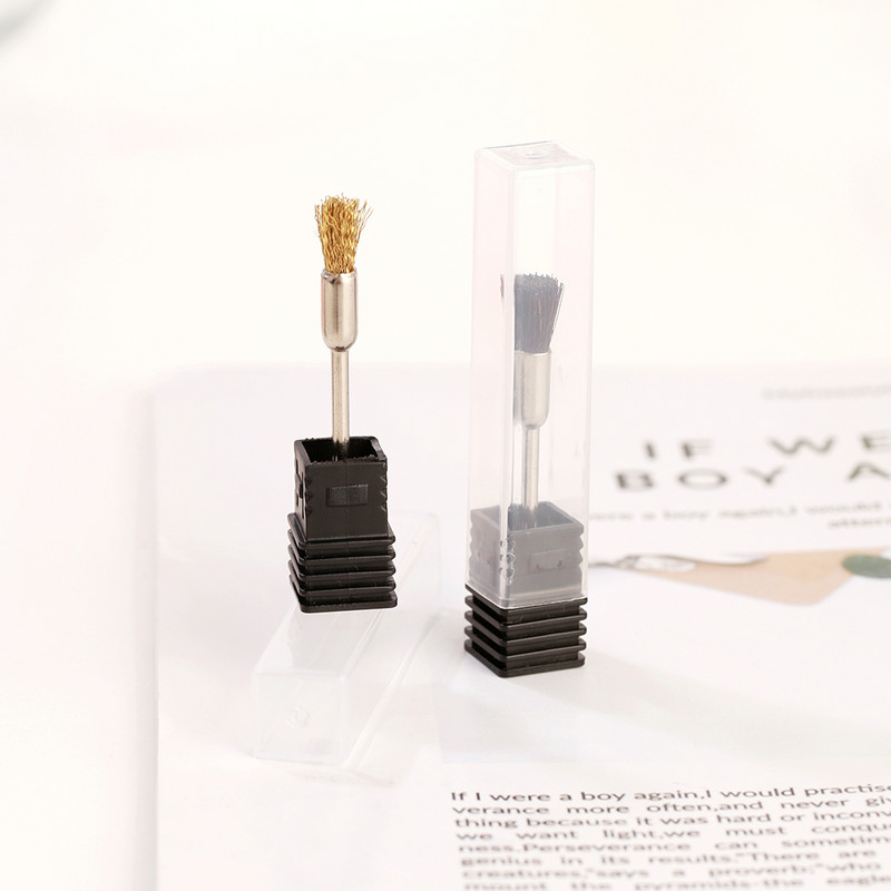 1 vnt. vario nagų antgalio valymo šepetėlis nešiojamas elektrinis manikiūro gręžtuvas varinė viela / plieninė viela / vilnos plaukų grąžtas