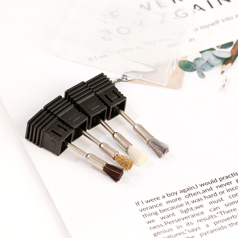 1 vnt. vario nagų antgalio valymo šepetėlis nešiojamas elektrinis manikiūro gręžtuvas varinė viela / plieninė viela / vilnos plaukų grąžtas