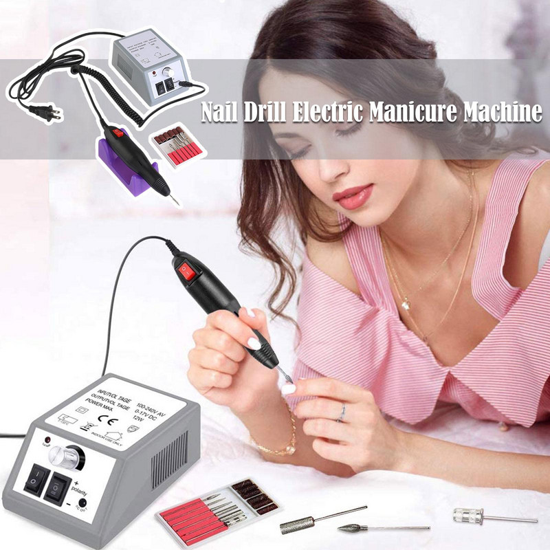 20000RPM aparat electric de găurit pentru unghii, set de burghie pentru manichiură, pentru îndepărtarea cuticulelor cu gel, mașină pentru pedichiură, Nail Art Nail