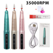 35000 RPM nagų gręžimo mašina, belaidė įkraunama geliniam poliravimui Nagų gręžimo rašiklis Nagų gręžimo frezavimas manikiūro salono įrankiui