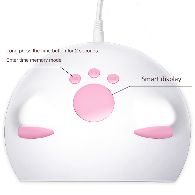 Körömlámpa 60W Mini Körömszárító Pink Cat UV LED Körömlámpa Micro USB kábel Otthoni használatra Gél Lakk Gép Körömdíszítő eszközök ÚJ