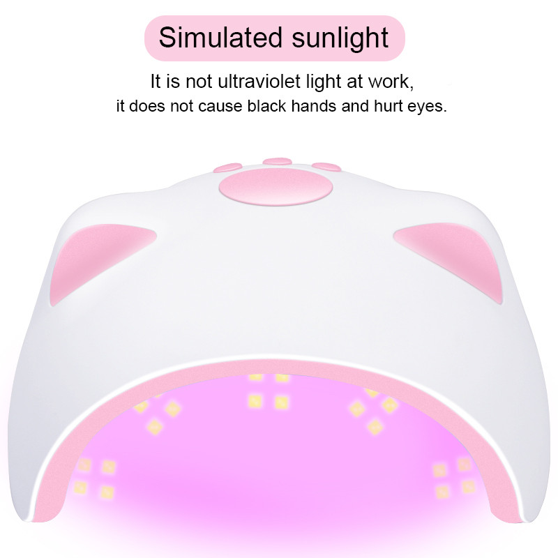 Körömlámpa 60W Mini Körömszárító Pink Cat UV LED Körömlámpa Micro USB kábel Otthoni használatra Gél Lakk Gép Körömdíszítő eszközök ÚJ