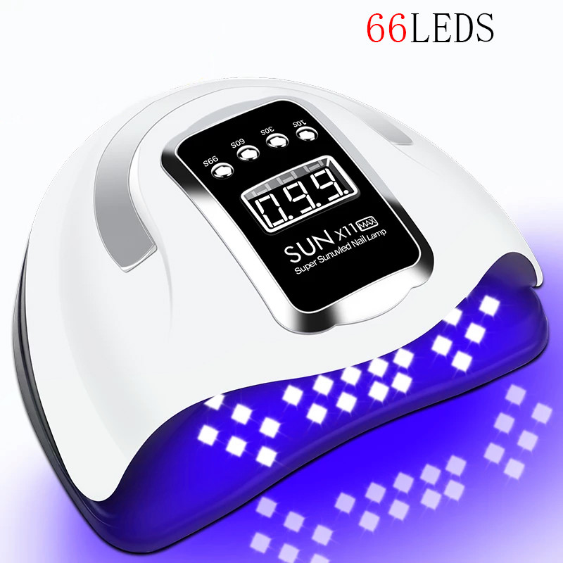 66LEDS SUN X11 nagų lempa UV geliu greitai džiūstančiam nagų lako džiovintuvui UV LED nagų džiovintuvas manikiūro salono nagams lempa