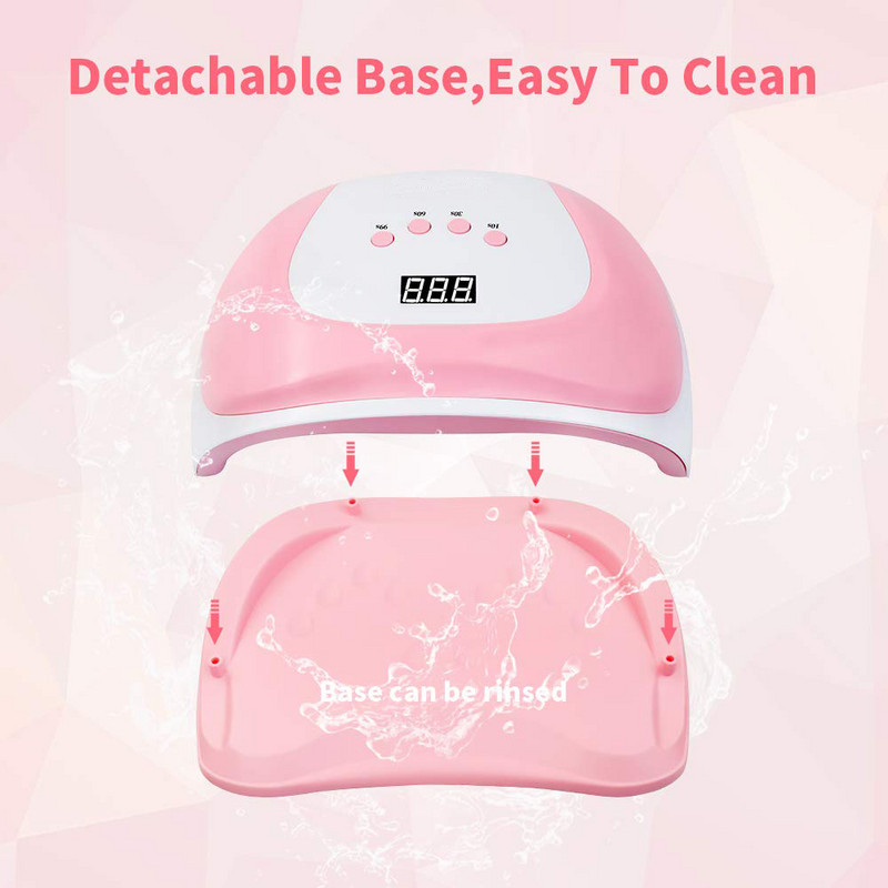 108W 54vnt LEDs UV lempa LED nagų džiovintuvas visiems gelio lakams dvigubos galios greitai džiūsta su automatinio jutiklio manikiūro salono lempa