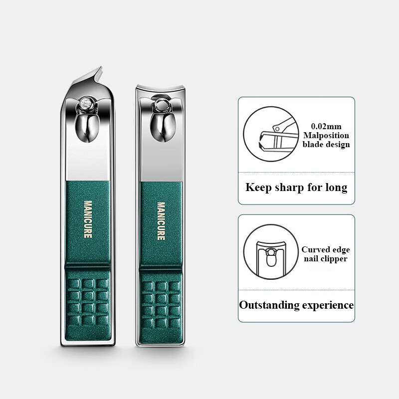 Žalias 9 vnt manikiūro rinkinys su odiniu dėklu Profesionalus pėdų ir veido priežiūros įrankių rinkinys nerūdijančio plieno nagų kirpimo mašinėlių rinkiniai Dovana