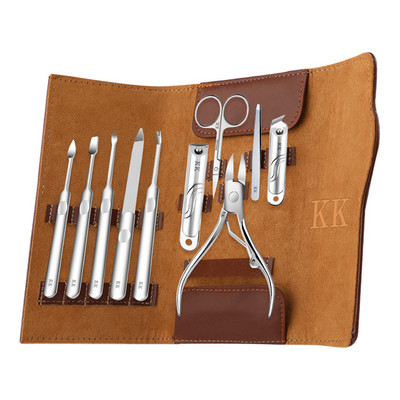 KK 10 viename Manikiūro įrankiai Nagų kirpimo mašinėlių rinkinys nerūdijančio plieno nagų kirpimo mašinėlė Profesionalus pilnai veikiantis pedikiūro rinkinys pėdų rankų priežiūrai