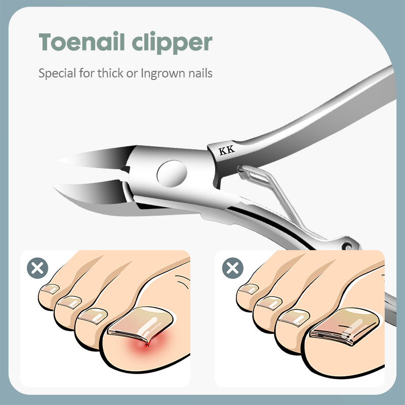 KK 10 viename Manikiūro įrankiai Nagų kirpimo mašinėlių rinkinys nerūdijančio plieno nagų kirpimo mašinėlė Profesionalus pilnai veikiantis pedikiūro rinkinys pėdų rankų priežiūrai