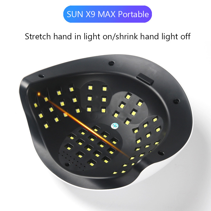 SUN X9 MAX UV LED lempa nagams 114W gelinio lako džiovintuvas su judesio jutikliu LCD ekranu greitai džiūstantis gelinis nagų manikiūro įrankis