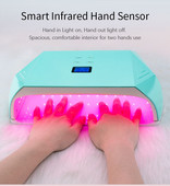 128W nagų lempa UV LED nagų džiovintuvas Raudonos šviesos karoliukai kietėjantis lakas gelis Didelės galios greitai džiūstantis nagų dailės manikiūro elektrinės lempos