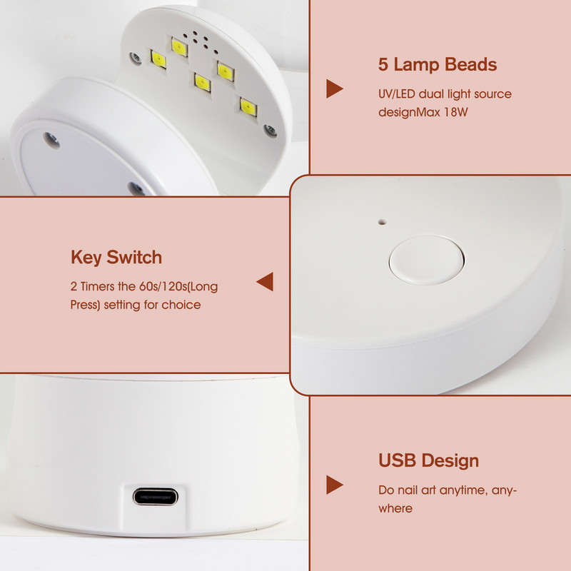 18W mala svjetiljka za sušenje noktiju UV LED lampa u obliku jajeta Mašina za sušenje gela za lak za jedan prst Oprema za uređenje noktiju