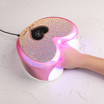 Επαγγελματική λάμπα νυχιών με στρας τζελ νυχιών στεγνωτήριο μηχανή πεντικιούρ Φως LED για νύχια Λάμπα UV LED σε σχήμα καρδιάς