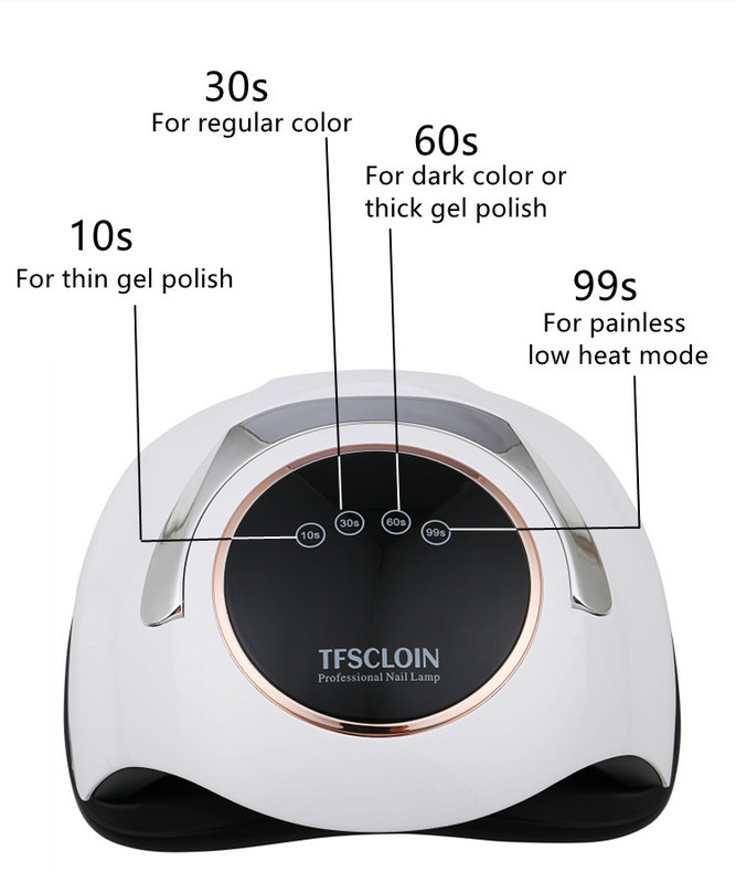 220W nagų džiovinimo lempa 60 LED lempa nagams Profesionalios lempos manikiūro kabinai UV LED geliniai nagų džiovintuvai Didelės galios nagų lempos