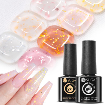 UR SUGAR 7ml 2/3 τεμ. Γυάλινο μπουκάλι Gold Glitter Rubber Base Gel Nail Polish Set Soak Off UV LED Nail Art Gel Varnish Manicure