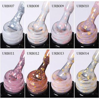 UR SUGAR 7ml 2/3 τεμ. Γυάλινο μπουκάλι Gold Glitter Rubber Base Gel Nail Polish Set Soak Off UV LED Nail Art Gel Varnish Manicure