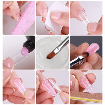 15ml Poly Nail Gels Nail Gel Kit For Manicure Σετ 7 τμχ/Σετ Acrylic Solution Gel Extension Nail Tools Σετ Νυχιών Σετ Poly Nail Gel