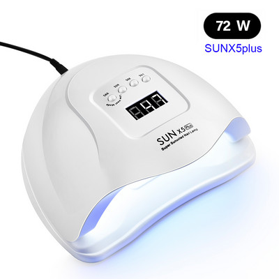 SUNX5 72/36/6W UV-LED küünelampi maniküüri küünekuivati kõikidele geelidele Poola päikesevalguse infrapunasensoriga 30/60/99s taimer LCD ekraan