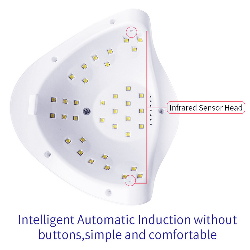 SUNX5 72/36/6W UV LED nagų lempa Manikiūro nagų džiovintuvas skirtas visiems geliams lakuoti saulės šviesos infraraudonųjų spindulių jutimas 30/60/99s laikmačio LCD ekranas