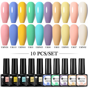 UR SUGAR 10 τεμ./σετ Γυμνό Color Gel Polish Kit For Manicure Macaron Color Nail Gel Σετ Soak Off Lamp UV LED Nail Art Design