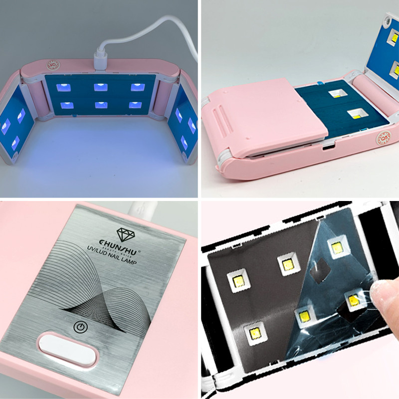 CHUNSHU nešiojamas 24 W nagų džiovintuvo aparatas mini USB laidas Namų naudojimui Nagų lempa Džiovinamas UV gelinis lakas su 60/120S laikmačiu nagų dailės įrankiais