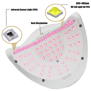 66 led Nail Drying Lamp UV LED Nail Dryer Manicure For Curing Gel Polish Lamp Nail with Auto Sensor