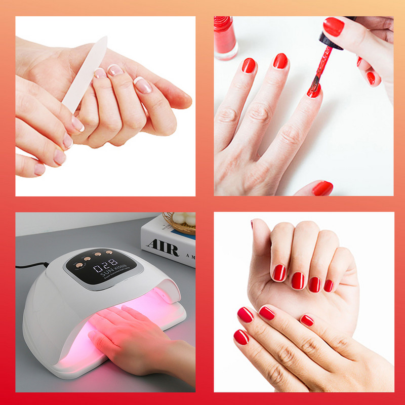66 LED nagų džiovinimo lempa UV LED nagų džiovintuvo manikiūro mašina kietinti gelinio lakavimo nagų lempa su automatiniu jutikliu