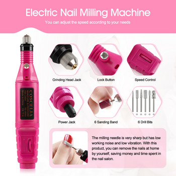 Σετ ακρυλικής πούδρας COSCELIA Nail Drying Lamp Nail Drill Glitter All For Manicure Machine Tools Brush Professional Nail Kit Nails