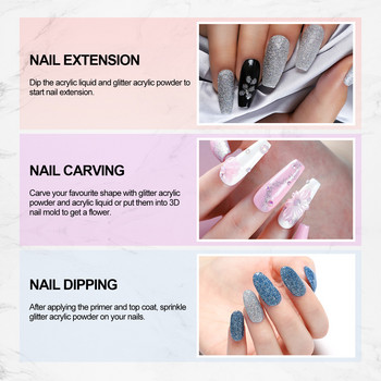 Σετ ακρυλικής πούδρας COSCELIA Nail Drying Lamp Nail Drill Glitter All For Manicure Machine Tools Brush Professional Nail Kit Nails