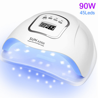 ÚJ V3 84/90W UV LED lámpa körömszárítóhoz manikűr lámpa 42 LED szárításhoz géllakk LCD kijelzővel Érintőkapcsoló Köröm szerszám