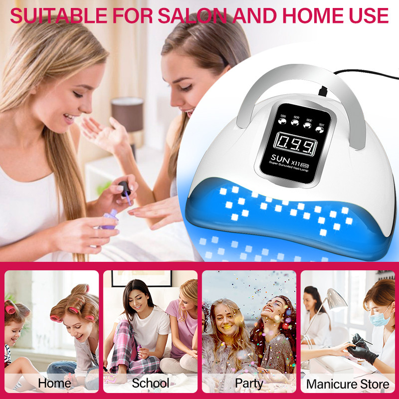 Karštas išpardavimas 66LEDs UV LED nagų lempa, skirta gelinio nagų lako džiovinimo lempai su išmaniuoju jutikliu LCD ekranu, profesionali nagų salono įranga