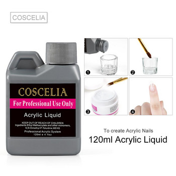 COSCELIA Acrylic Nail Kit Professional Nail Supplies Set Crystal Powder Glitter Σετ Μανικιούρ Nail Art Acrylic Liquid Fake Nails