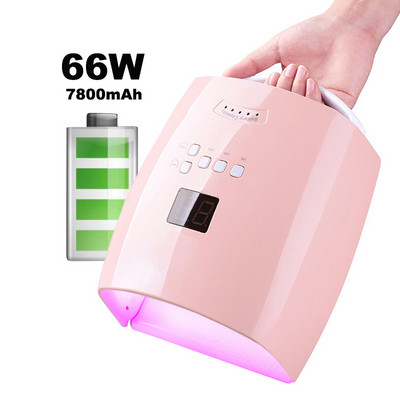 66 W uzlādējama nagu lampa Red Light S10 gēla lakas žāvētāja mašīna manikīra gaisma bezvadu nagu UV LED lampa