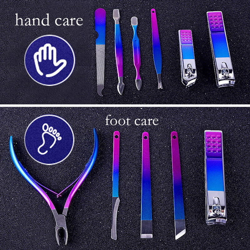 Manikiūro rinkinys Spalvinga nagų kirpimo priemonė Negyvos odos replės pedikiūro žirklių rinkinys nerūdijančio plieno žnyplių nagų kirpimo įrankių rinkinys