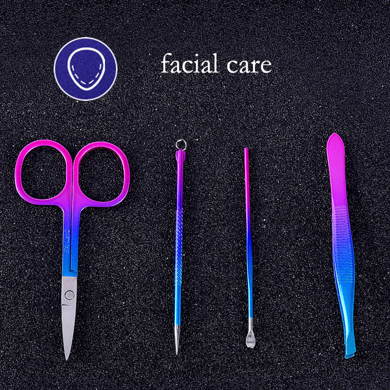 Manikiūro rinkinys Spalvinga nagų kirpimo priemonė Negyvos odos replės pedikiūro žirklių rinkinys nerūdijančio plieno žnyplių nagų kirpimo įrankių rinkinys