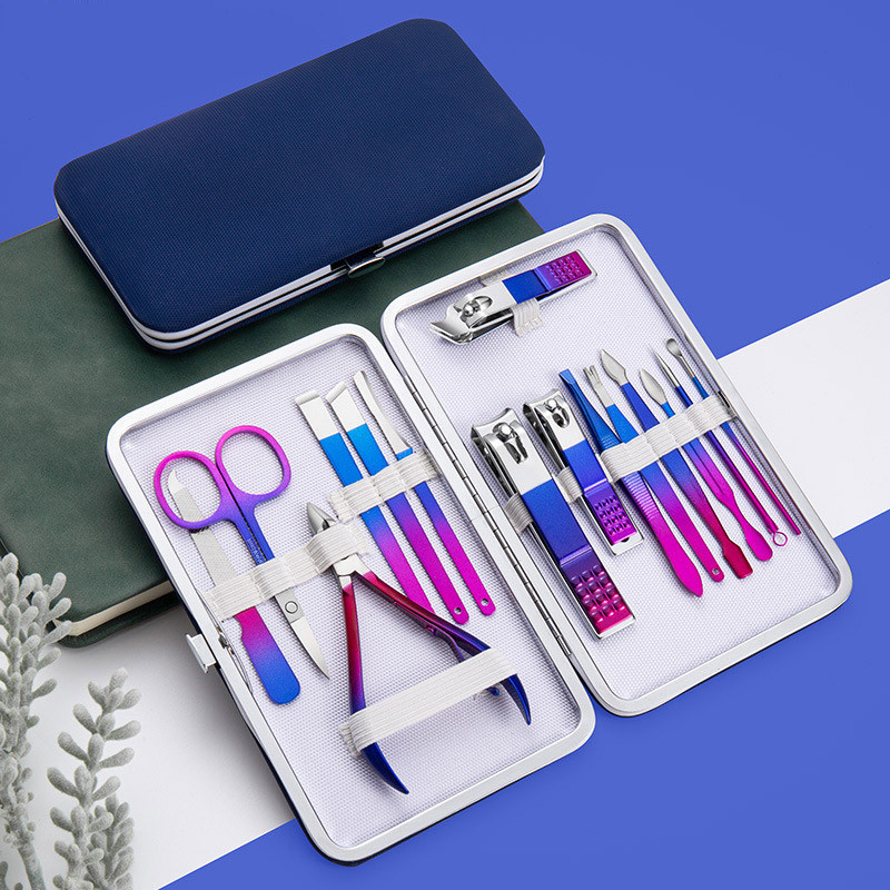 Manikiūro rinkinys Spalvinga nagų kirpimo priemonė Negyvos odos replės pedikiūro žirklių rinkinys nerūdijančio plieno žnyplių nagų kirpimo įrankių rinkinys
