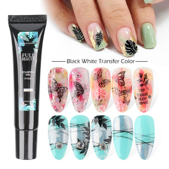 Full Beauty Nail Stamping Gel Σετ εκτύπωσης Nails Kit 8ml Gel μεταφοράς για πρότυπο πλάκας DIY Leaf Decor Tools CH1813