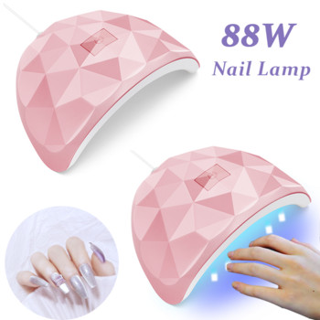 88W розова Професионална UV LED лампа за нокти Апарат за маникюр Фототерапевтична лампа за маникюр Бързосъхнещ гел за нокти Сушилня Лампа Салон Инструмент