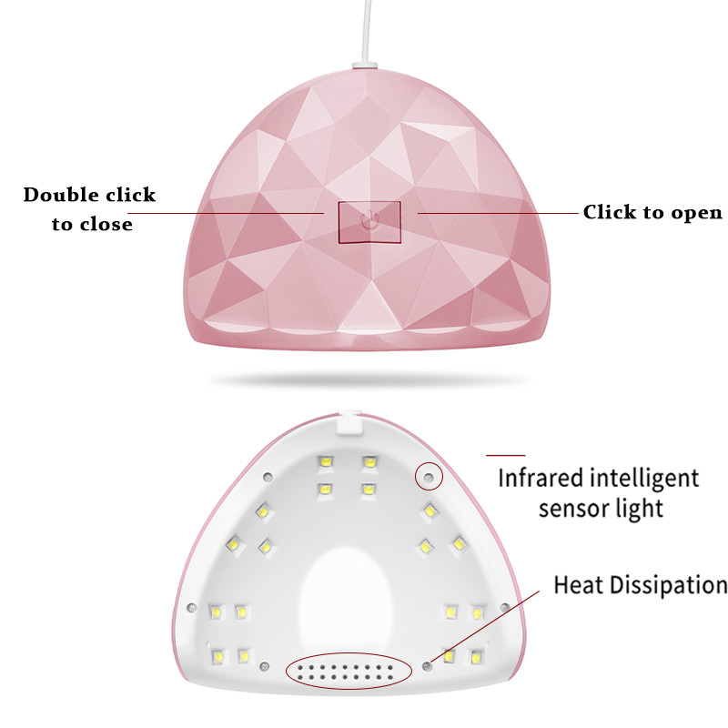 88W ružičasta profesionalna UV LED lampa za nokte Aparat za manikuru Lampa za fototerapiju Lampa za manikuru Brzo sušeći gel za nokte Lampa za sušenje salona Alat