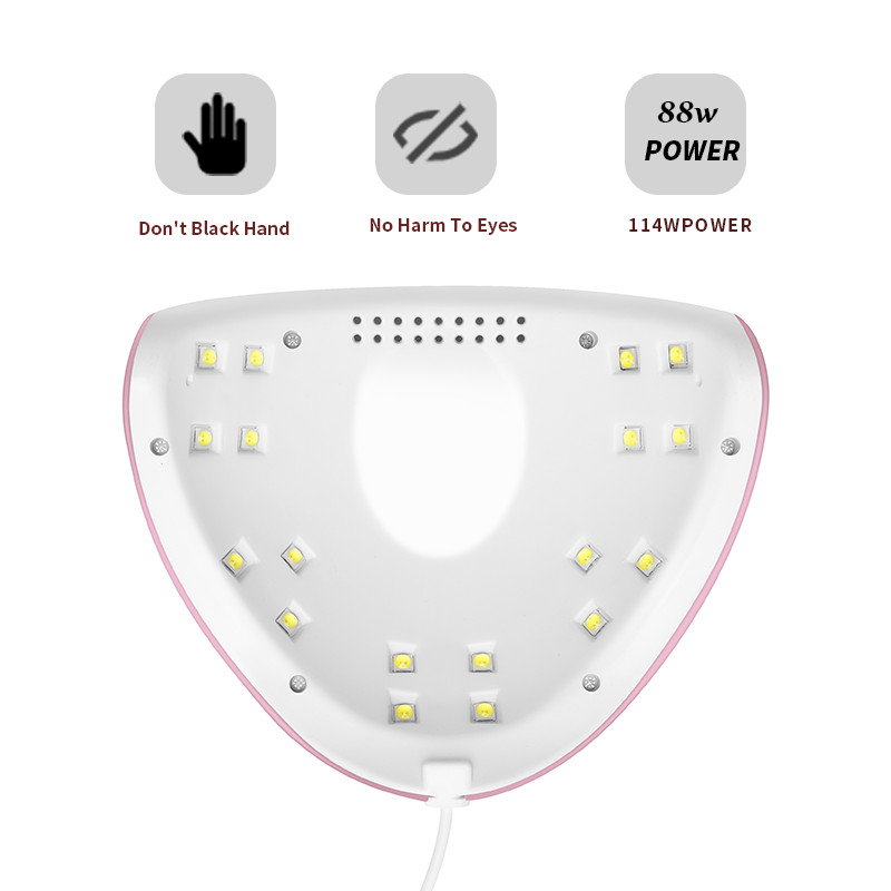 88W ružičasta profesionalna UV LED lampa za nokte Aparat za manikuru Lampa za fototerapiju Lampa za manikuru Brzo sušeći gel za nokte Lampa za sušenje salona Alat